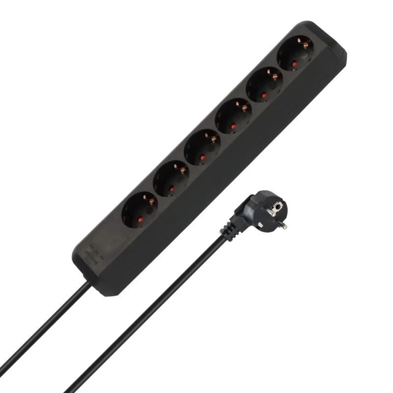 Brennenstuhl Steckdosenleiste 6-fach 1,5m schwarz Eco-Line (1159400015)